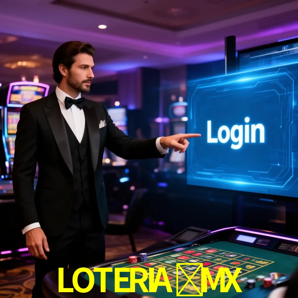 LOTERIA-MX Login - OTP, cuenta y soporte Pantalla LOTERIA-MX Login con OTP, contraseña, cuenta segura y soporte móvil